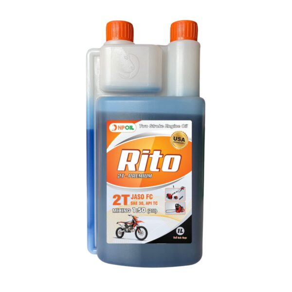 DẦU ĐỘNG CƠ 2 THÌ CAO CẤP RITO 1 LÍT MÀU XANH