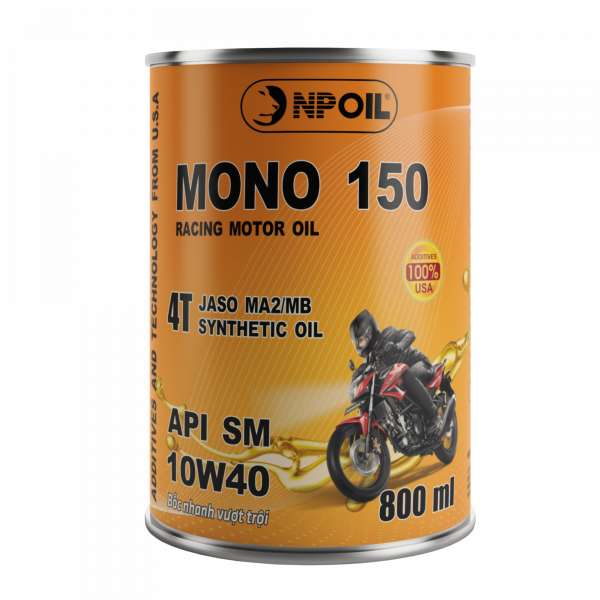 DẦU NHỚT XE MÁY MONO 150 API SM 10W40 DUNG TÍCH 800mL