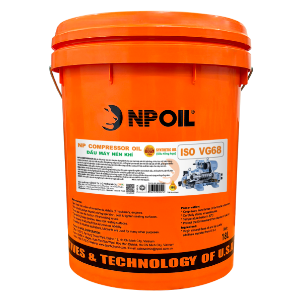 DẦU MÁY NÉN KHÍ NP COMPRESSOR OIL (Synthetic), VG68 XO 18L