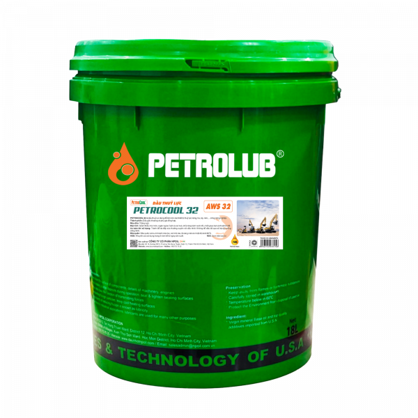 DẦU THỦY LỰC PETROCOOL AWS 32 XÔ 18 LÍT MÀU TRẮNG