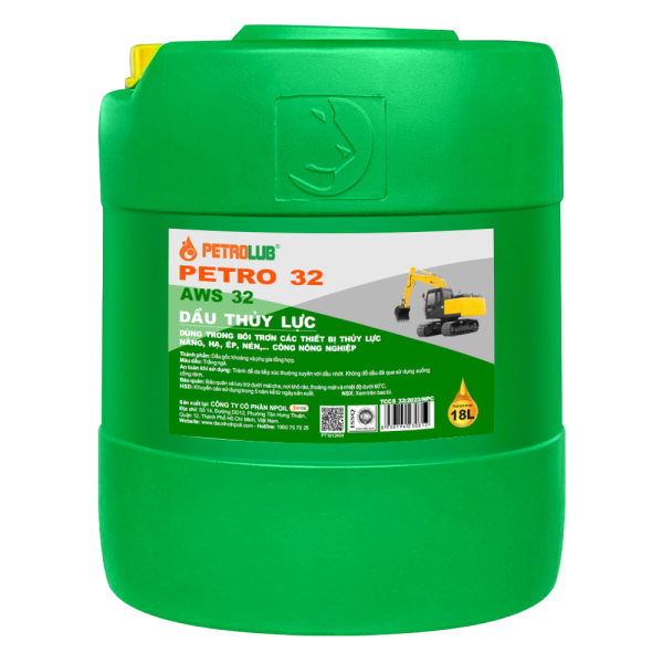 DẦU THỦY LỰC TRẮNG PETRO VG 32, CAN 18L