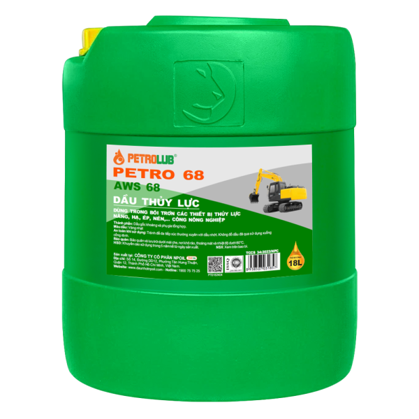 DẦU THỦY LỰC VÀNG_PETRO AWS 68, CAN 18L