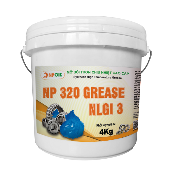 Mỡ bôi trơn, mỡ bò NP 320 GREASE NLGI 3, XO 4KG, KT 22x10cm