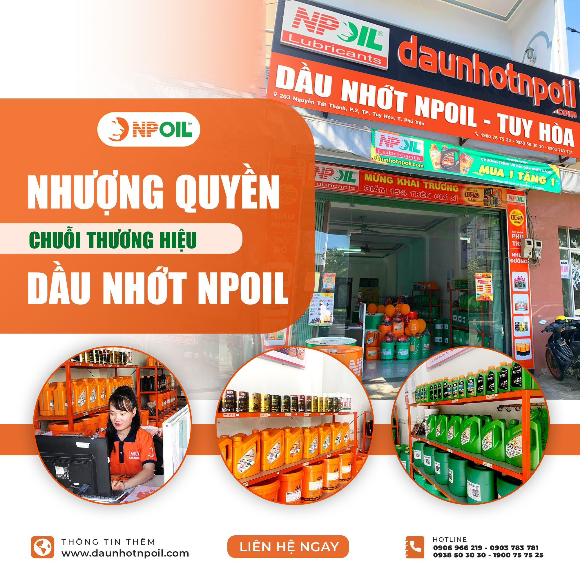 Nhượng quyền thương hiệu Dầu Nhớt NPoil Tuy Hòa