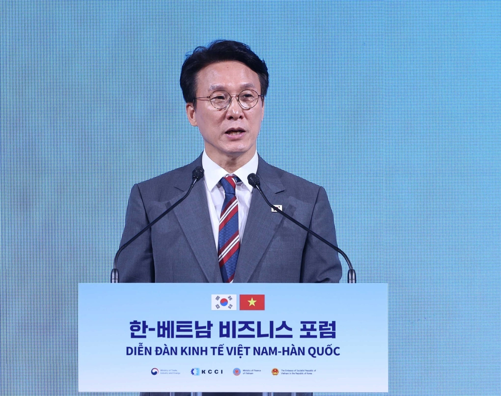 Thủ Tướng Hàn Quốc Kim Min Seok Phát Biểu Tại Diễn đàn Kinh Tế Việt Nam – Hàn Quốc (Ảnh Thống Nhất – Ttxvn).