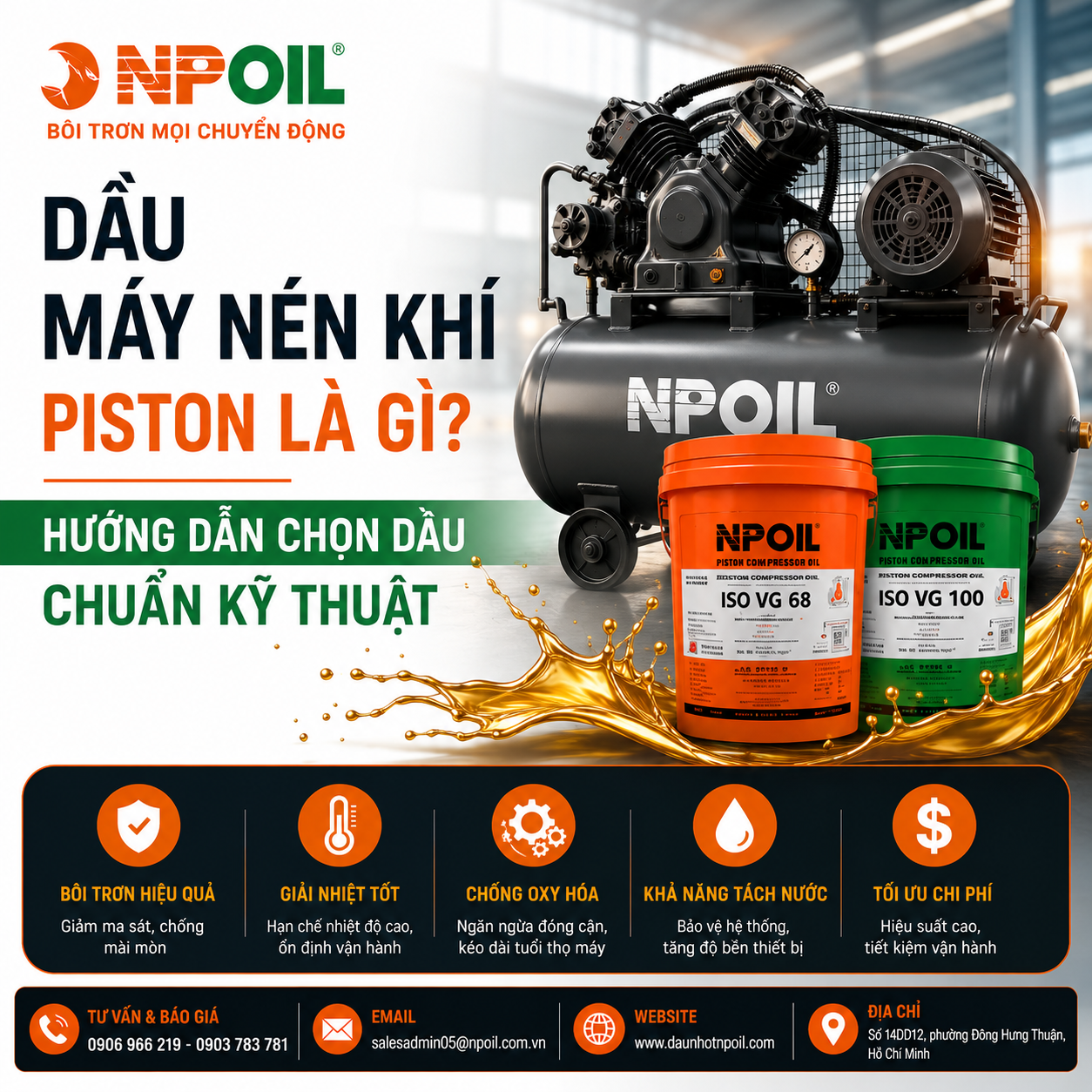 Dầu Máy Nén Khí Piston Là Gì Hướng Dẫn Chọn Dầu Chuẩn Kỹ Thuật