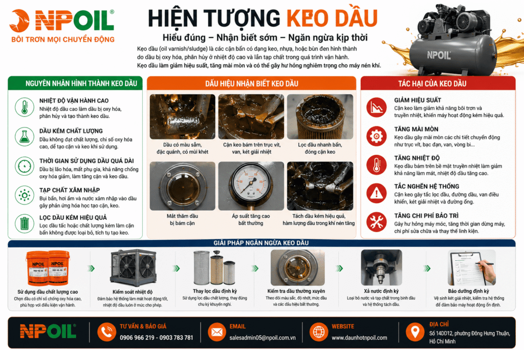 Hiện Tượng Keo Dầu Máy Nén Khí Trục Vít