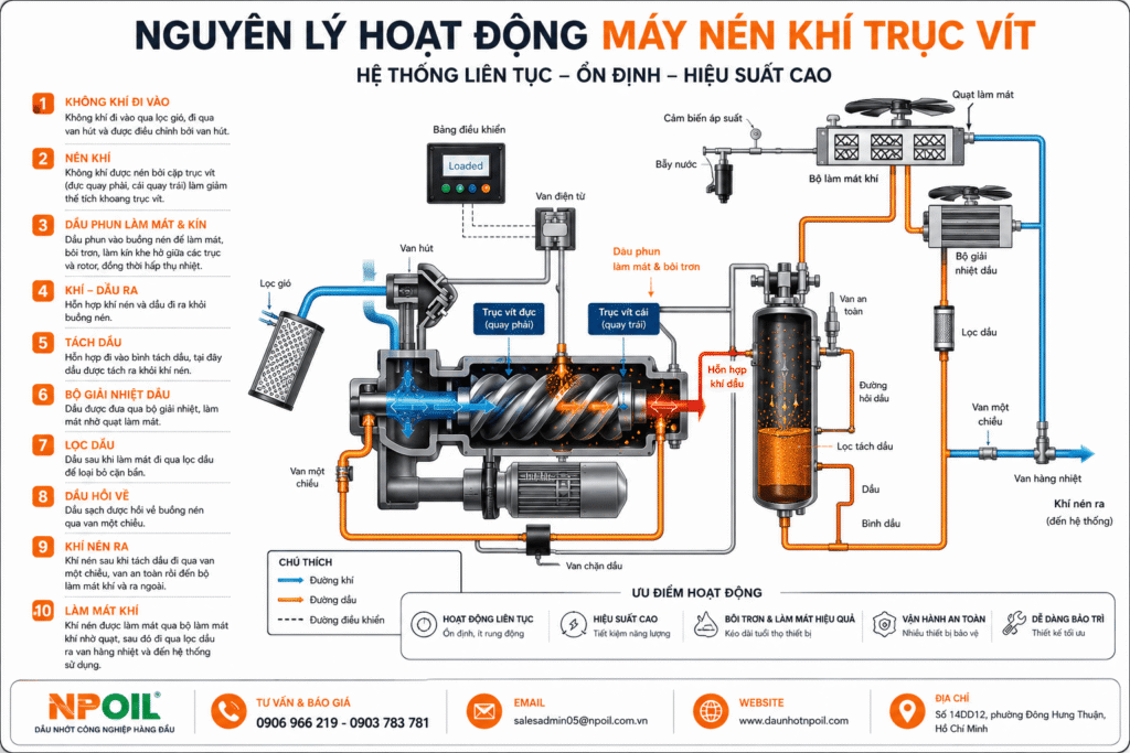 Nguyên Lý Hoạt động Của Máy Nén Khí Trục Vít
